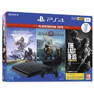 Comparateur de prix : Sony PACK PS4 SLIM 1TO BLACK + GOD OF WAR + THE LAST OF US REMASTERED + HORIZON ZERO DAWN COMPLETE EDITION