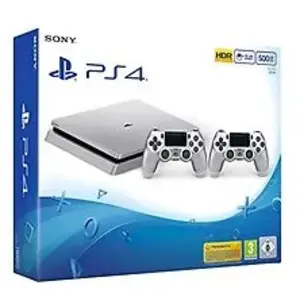 Console Sony PS4 500 Go Argent + 2ème manette DualShock 4 Argent pas cher