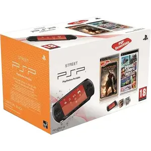 Sony Computer Console PSP Street noire + God of War + Grand Theft Auto Vice City Stories pas cher