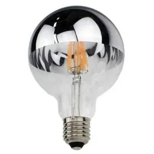 SILAMP Ampoule led E27 Filament 4W G95 Reflet Argent - Blanc Chaud 2300 pas cher