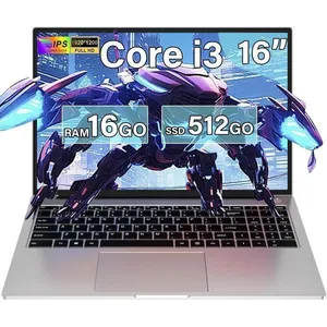 BVATE Ordinateur Portable 16" Pouces - Win11 - 16 Go de RAM + 512 Go S... pas cher