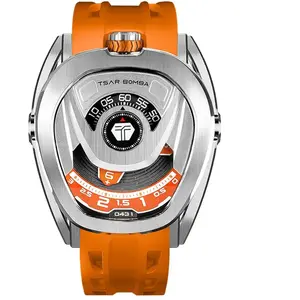 Montre Bracelet Tsar Bomba TB8213A01 - AUTOMATIQUE ACIER FKM ORANGE pas cher
