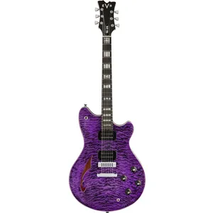 EVH SA-126QM Special Transparent Purple guitare semi-hollow body avec étuiVendu paramazon