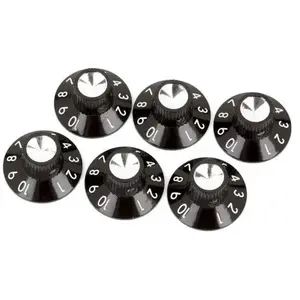 Comparateur de prix : 6 boutons Fender Pure Vintage Skirted pour ampli - Noir/argenté