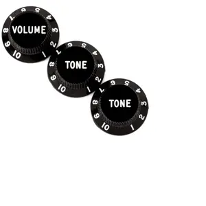3 Boutons Fender Stratocaster Knobs, Black (Volume, Tone, Tone) pas cher