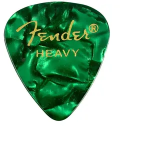 Comparateur de prix : FENDER Premium Celluloid 351 Shape Picks Heavy Green Moto 12 Pack