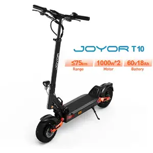 Trottinette électrique Joyor T10 à double moteur, 2000 W, 10 pouces, t... pas cher