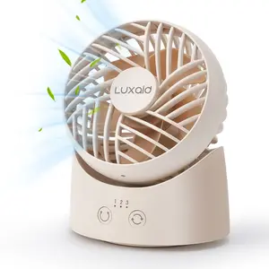 Luxaid Mini ventilateur de bureau, oscillation à 60°, 3 vitesses, batt... pas cher