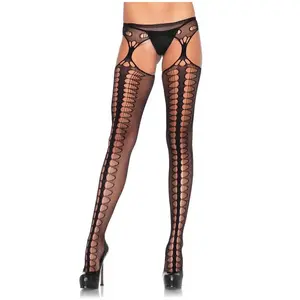 Leg Avenue Bas & porte-jarretelles 2-en-1 Noir pas cher