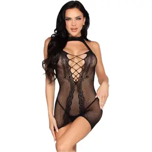 Comparateur de prix : Leg Avenue   Mini-Robe Halter Résille Coeurs   Noir