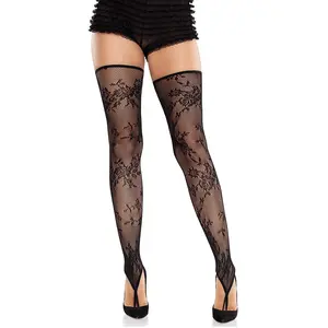 Comparateur de prix : Bas Sans Pied en Dentelle Florale Noire Leg Avenue - TU