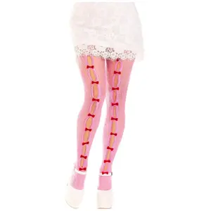 Comparateur de prix : Collants Sexy avec Ouvertures Coeur et Noeuds Rose - Leg Avenue - TU