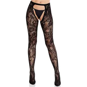 Comparateur de prix : Bas en Dentelle Rose avec Dos Ouvert Noir Leg Avenue - TU