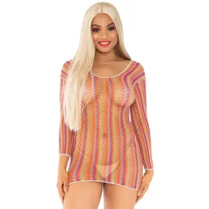 Comparateur de prix : Leg Avenue Robe Manches Longues 86158 Résille Multicolore