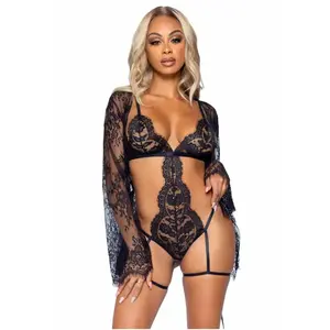 Comparateur de prix : Leg Avenue Ensemble avec body et veste All Romance - Noir