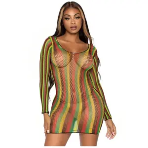 Leg Avenue Robe à Manches Longues 86959 Rasta Multicolore pas cher