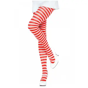 Leg Avenue Collant 7100 Rayé Rouge & Blanc pas cher