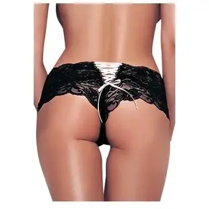 Leg Avenue Boxer Dentelle Et Noeud Noir/Rose SmallVendu paramazon