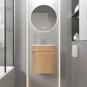 GOOBUY UEV Meuble de Salle de Bain Mural 41 cm, Meuble-Lavabo Suspendu... pas cher
