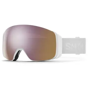 Smith 4D Mag - Masque ski White Vapor ChromaPop Rose Gold Mirror Cat 3 + Chromapop Contrast Rose Flash Cat 2 pas cher