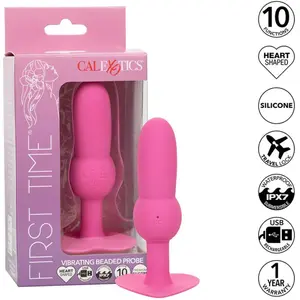 Comparateur de prix : Sonde Anale Vibrante First Time Perlée avec 10 Fonctions - Rose