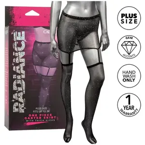 CALEXOTICS Radiance Jupe Jarretelles Grandes Tailles avec Bas Hauts Cu... pas cher