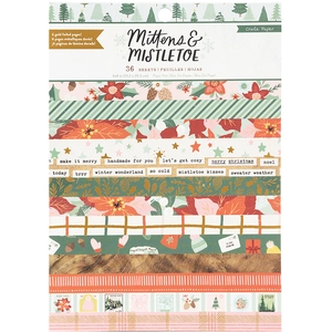 Papier imprimé Mittens and Mistletoe et Feuille d'or 15 x 20 cm Bloc d...Vendu paramazon
