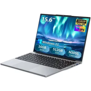 AUKABREX Win11 Laptop 15.6 Inch Laptop 16GB LPDDR4 RAM 512GB SSD Celer... pas cher