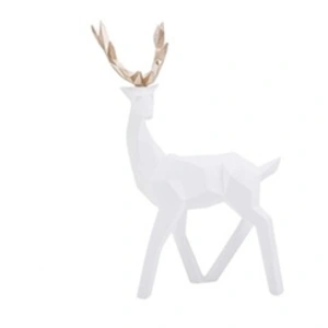Noël Décoration 2Pcs Résine Moderne Statue de Cerf Sculpture maison bu... pas cher