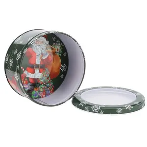 Noël Décoration Ronde Boîte Bonbons Biscuit Cadeau de Noël Ornement (P... pas cher