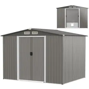 COSTWAY Abri de Jardin en Métal Acier Galvanisé Extérieur 9.74m³ avec ... pas cher