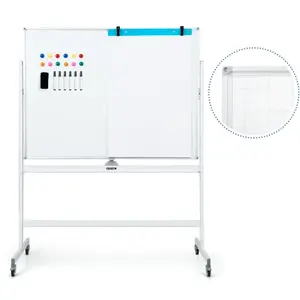 Comparateur de prix : COSTWAY Tableau Blanc Magnétique 120 x 90 cm Double Face Réversible Ef...