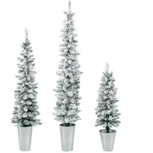 CostwayLot de 3 Sapins de Noël Artificiels 90/120/150 CM avec 120/140/... pas cher