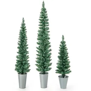 Costway - Lot de 3 Sapins de Noël Artificiels 90/120/150 cm, 120/140/1... pas cher