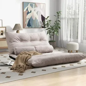 GOPLUS Fauteuil de sol convertible 2 places gris 180 x110 cmVendu parcdiscount