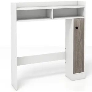 COSTWAY Meuble de Toilette WC avec 2 Compartiments et 1 Porte, Étagère... pas cher