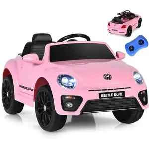 GOPLUS Voiture Électrique Enfant 3-8 Ans 12V Coccinelle avec Télécomma...Vendu parcdiscount