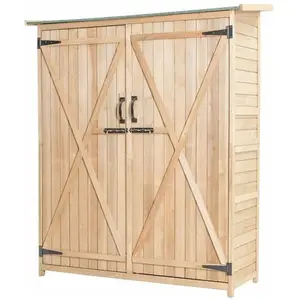 GOPLUS Abri à Outils de Jardin en Bois Sapin, avec Toit en Asphalte In...Vendu parcdiscount