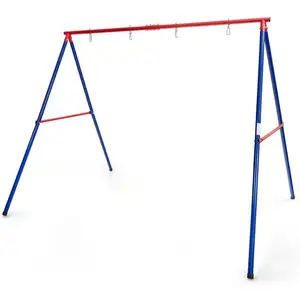 Comparateur de prix : COSTWAY Portique de Balançoire pour 2 Enfants en Métal Structure en A Charge 250KG 260 x 183 x 183 cm 2 Façons de Suspendre