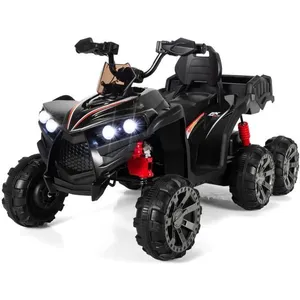 Comparateur de prix : Quad Électrique pour Enfants COSTWAY - 6 Roues, 4 Moteurs, LED, Musiqu...
