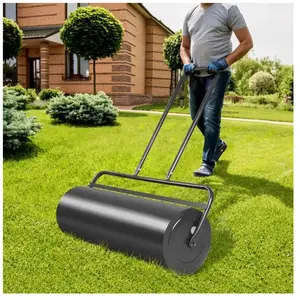 Rouleau à Gazon Jardin Goplus 48L Remblayage de Sable et de l'Eau - Diamètre 30CM - Poignée en Forme u NoirVendu parcdiscount