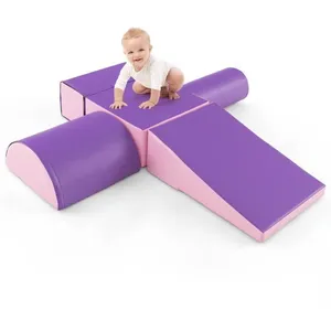 Comparateur de prix : COSTWAY 5PCS Blocs de Construction en Mousse Housse en PU Modules de M...