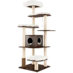 CostwayArbre à Chat avec Plateformes et Colonnes en Sisal Griffoir Pou... pas cher