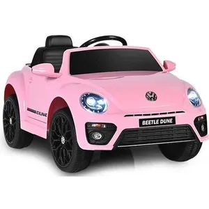 DREAMADE Voiture Électrique pour Enfant 3-8 Ans avec Télécommande & Musique & Lumières, Véhicule Enfant Coccinelle Volkswagen, Rose