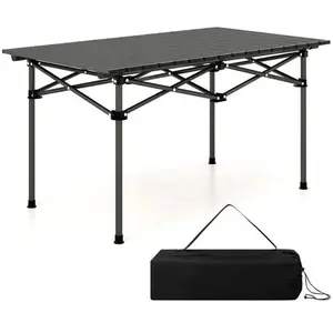 COSTWAY Table de Camping Pique-Nique Pliante en Aluminium, 95x55x50 CM...
