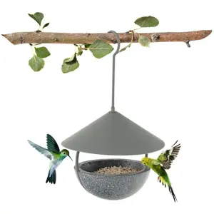 Comparateur de prix : Costway Mangeoire À Oiseaux Suspendue 270ml, Abreuvoir Et Bain D'oiseaux Avec Dôme Résistant Aux Intempéries, Crochet Et Bol D'eau