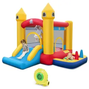 Comparateur de prix : COSTWAY Château Gonflable Enfants 6 en 1 avec Souffleur 480W Piscine à...