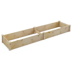 COSTWAY Carré Potager de Jardin Rectangulaire en Bois de Sapin 240x60x... pas cher