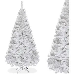 RELAX4LIFE Sapin de Noël Blanc Hauteur 150 cm, Arbre de Noël avec Socl... pas cher