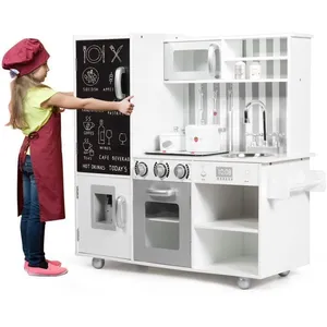Comparateur de prix : Costway Cuisine Enfant En Bois 3 Ans+, Effets Sonore Et Lumière Avec 7...